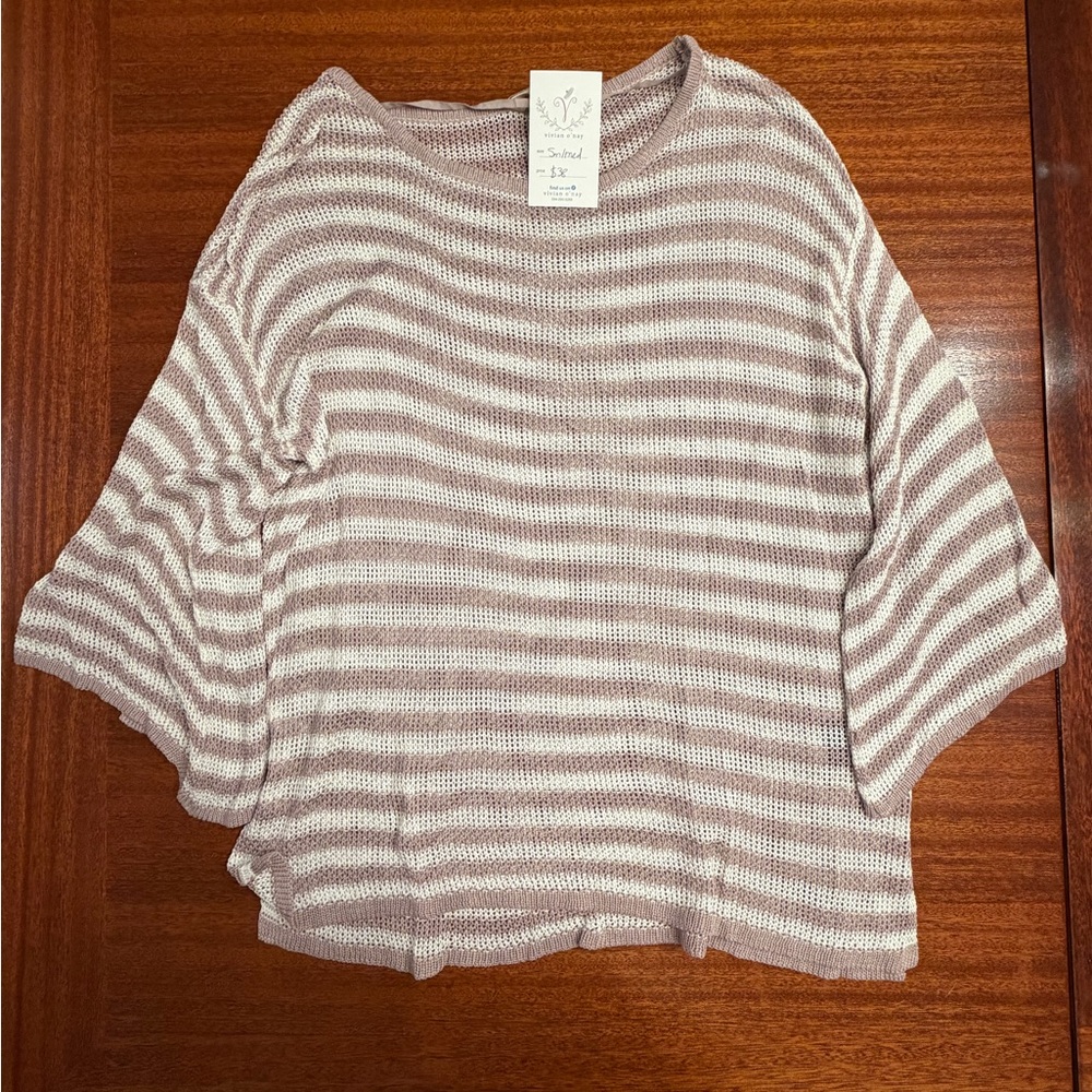 Wishlist Blush and White Knit Top